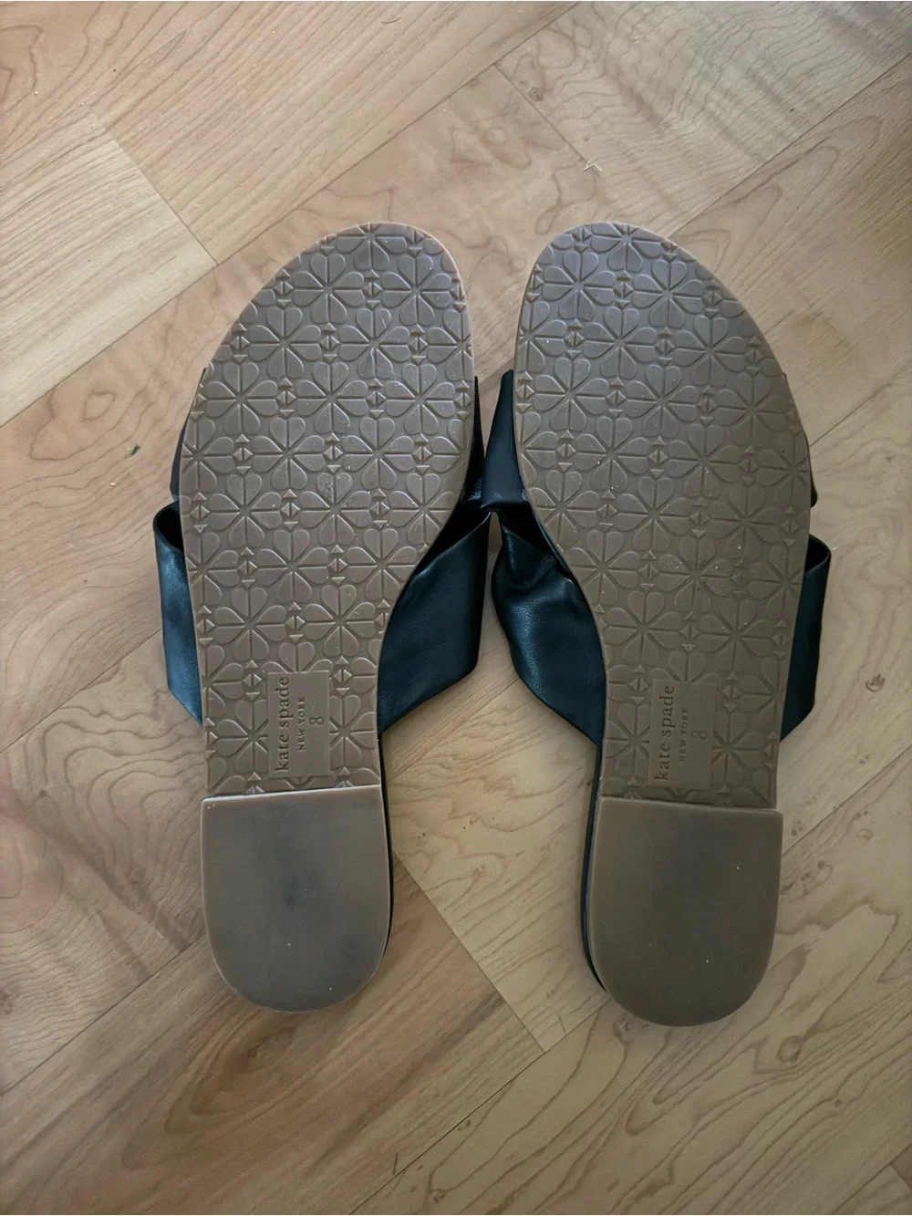 kate spade Black Knotted Slide Mules